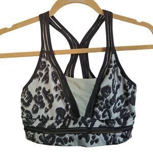 Victoria Secret Sports Bra Womens M Raceback Mint Unlined Cheetah Print Mob Wife